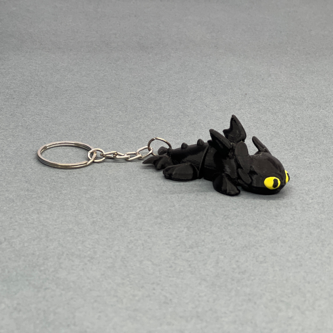 Set of 2 | 3D Printed Flexible Keychain | Light Fury & Night Fury